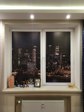 Рулонные шторы Юни2 с фотопечатью города на ткани black-out