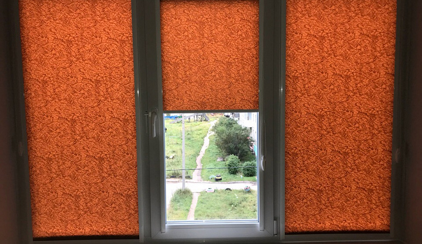 Рулонные шторы Юни2 с тканью Шёлк коричневый