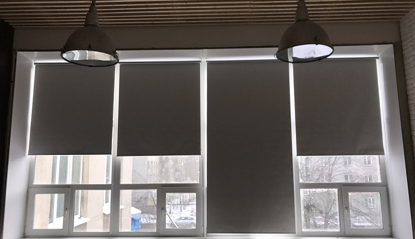 Рулонные шторы в системе Люкс с тканью Альфа белый black-out
