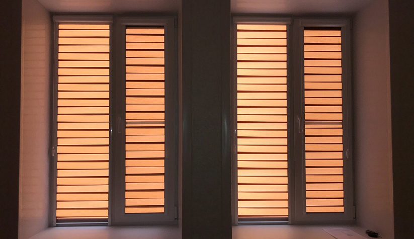 Рулонные шторы Юни2 с ткань Зебра Стандарт коричневый