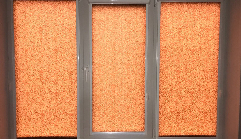 Рулонные шторы Юни2 с тканью Шёлк коричневый